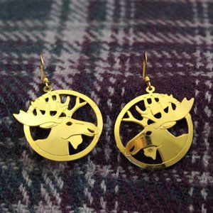 Goldmarks Gold-tone Pierced Moose Earrings